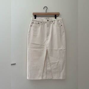 Abercrombie & Fitch Women’s Cream High Rise 5 Pockets Midi Denim Skirt s 30/10